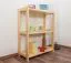 Solid Pine Wood Shelf Natural | Junco 57B | 86 x 70 x 30 cm | 3-Tier Storage Unit