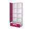 Children's Wardrobe Walter 03 | White & Pink High Gloss | 191 x 80 x 40 cm | Modern Hinged Door