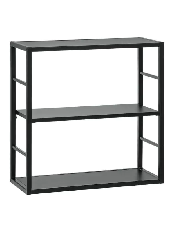 Square bookcase with two compartments Nodeland 03, color: black - Dimensions: 60 x 60 x 25 cm (H x W x D)