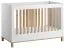Baby Bed / Kid Bed Lijan 06 | White / Oak | 70 x 140 cm Lying Area | Adjustable Height | Removable Sides