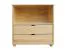 Low 83cm Drawer Standard Bookcase Junco 49B, solid pine, clearly varnished - H83 x W80 x D42 cm