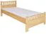 Children's bed / Youth bed 68C, solid pine wood, clearly varnished, incl. slatted bed frame - size 100 x 200 cm