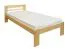Single bed / Guest bed 74C, solid pine, clear finish, incl. slatted bed frame - 100 x 200 cm