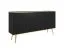 Elegant Sideboard Horsham 60 | Push-to-Open | Black & Gold | Three Doors | Six Compartments
