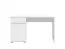 Bright Moni 01 Desk | White & White High Gloss | 1 Drawer, 1 Door, ABS Edges | 75.5 x 130 x 50 cm