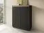 High Chest of Drawers with Six Compartments | Finghall 07 | Black & Gold | Wall-Mounted | Grooved Front | 127 x 103.5 x 39 cm