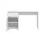 Bright Moni 01 Desk | White & White High Gloss | 1 Drawer, 1 Door, ABS Edges | 75.5 x 130 x 50 cm