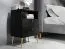 Almyros 02 Nightstand | 2 Drawers & Open Compartment | Black with Gold Handles & Legs | 69.5 x 50 x 34 cm