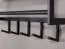 Black Wall Coat Rack | 5 Hooks, Clothes Rail & Shelf | Painted Steel | 20 x 70 x 20 cm