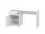 Bright Moni 01 Desk | White & White High Gloss | 1 Drawer, 1 Door, ABS Edges | 75.5 x 130 x 50 cm
