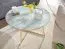 Living room table made of glass, color: marble look / white - Dimensions: 76 x 76 x 41 cm (W x D x H)