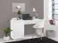 Bright Moni 01 Desk | White & White High Gloss | 1 Drawer, 1 Door, ABS Edges | 75.5 x 130 x 50 cm