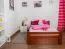 Single bed / guest bed "Easy Premium Line" K4 incl. 2 drawers and 1 cover panel, 120 x 200 cm solid beech wood cherry-colored