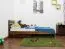 Children's bed A24, solid pine wood, nut finish, incl. slatted frame - 90 x 200 cm 