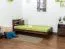 Single bed A27, solid pine wood, nut finish, incl. slatted frame - 90 x 200 cm 