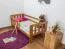 Toddler bed A17, solid pine wood, oak finish, with slats and safety rails - 70 x 160 cm 