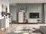 TV cabinet | cashmere | 2 drawers | 3 compartments | push-to-open function | incl. LED lighting | 1 glass door with aluminum frame | 160 x 40 x 59 cm | TV cabinet