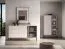 Sideboard | cashmere | incl. LED lighting | 3 drawers | push-to-open function | 160 x 40 x 86 cm | 4 compartments | chest of drawers | 1 glass door with aluminum frame