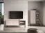 TV cabinet | cashmere | 2 drawers | 3 compartments | push-to-open function | incl. LED lighting | 1 glass door with aluminum frame | 160 x 40 x 59 cm | TV cabinet