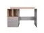 Modern desk with 2 drawers and 2 open compartments, 83 x 120 x 55 cm, oak / gray, teen bedroom desk, black handles, ABS edges