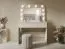 Dressing table with mirror | LED lighting | Beige-cashmere | 100 x 43 x 143 cm | 1 drawer | Push-to-open system | Himara 01