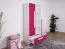 Children's Wardrobe Walter 03 | White & Pink High Gloss | 191 x 80 x 40 cm | Modern Hinged Door