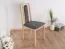 Classic Upholstered Dining Chair | Black Cover | Beech Wood Oak Look | Seat Height 47 cm | Durable Construction