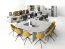 Toivala 12 office table / desk, color: light grey / black - Dimensions: 75 x 138 x 68 cm (H x W x D)