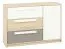 Children's room - Chest of drawers Greeley 08, Colour: Beech / White / Platinum Grey - Measurements: 93 x 138 x 40 cm (h x w x d), with 1 door, 3 drawers and 2 compartments