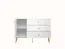 Chest of drawers Roanoke 05, Colour: White / Glossy White - Measurements: 85 x 120 x 40 cm (H x W x D), with 1 door, 3 drawers and 2 compartments.