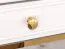 Dressing Table Roanoke 10 | White / White Gloss | Gold Accents | 79 x 100 x 40 cm