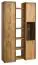 Suspended rack / Wall shelf set, 6-piece, Olinda 04, Colour: Natural, oak part solid - 186 x 34 x 34 (H x W x D)