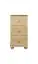 3 Drawer Storage Cabinet Junco 150, solid pine wood, clearly varnished - H78 x W40 x D42 cm