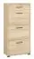 Shoe cabinet Vacaville 14, Colour: Sonoma oak light - measurements: 126 x 60 x 34 cm (H x W x D), with 3 doors, 1 drawer and 6 compartments.