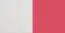 Bedside table Milo 10, Colour: White / Pink, solid pine wood - Measurements: 56 x 38 x 40 cm (H x W x D)
