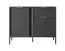 Narrow sideboard with two doors Raoued 04, color: anthracite - Dimensions: 81 x 103 x 39.5 cm (H x W x D)