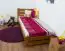 Single bed A24, solid pine wood, oak finish, incl. slatted frame - 90 x 200 cm