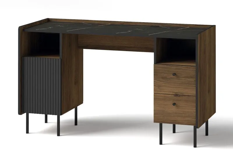 Mairenke 09 Desk | Walnut / Black Matt | 79 x 135 x 55 cm | Modern Design | Ample Storage