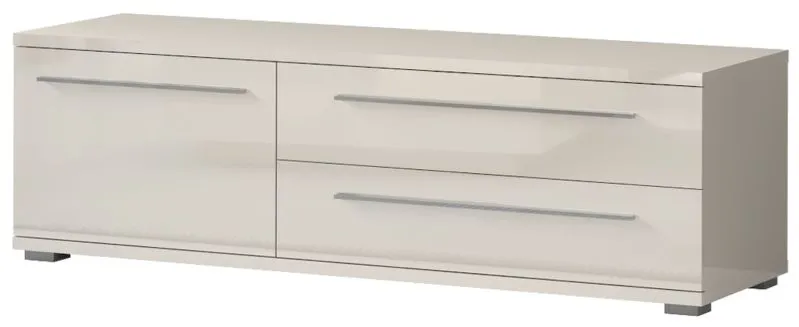 TV Base Unit Garim 28 | Beige High Gloss | 46 x 150 x 45 cm | Modern Soft Close Storage