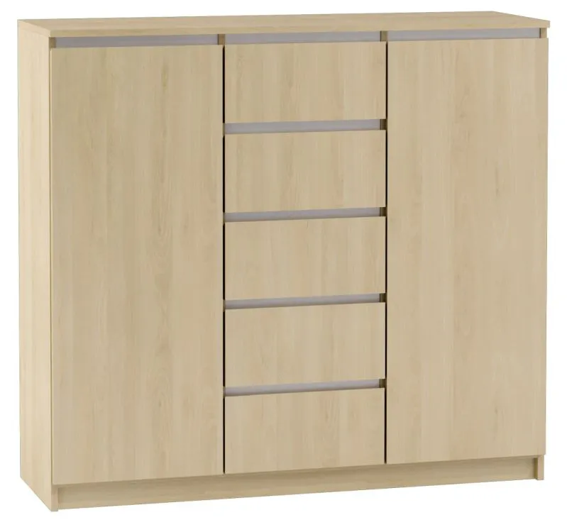 Chest of drawers Kiunga 10, colour: beech / white - Measurements: 112 x 122 x 40 cm (H x W x D)