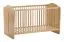 Baby Crib Mille 03 | Oak Finish | 70 x 140 cm Lying Surface | ABS Edge Protection | Simple Nursery Design | Slatted Frame Included