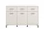 Chest of Drawers Sideboard Sabas 12 | Cashmere Finish | 3 Drawers, 3 Doors, 6 Compartments | 90 x 138 x 40 cm | Black Handles & Legs