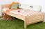 Children's bed / Teen bed solid, natural beech wood 117, including slatted frame - Measurements 90 x 200 cm