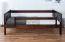 Children's Bed / Junior Bed Solid Pine Wood Walnut Finish 95 | 90 x 200 cm | Includes Slatted Frame