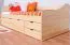 Single bed / functional bed solid pine solid wood natural 94, incl. slatted frame - dimensions 90 x 200 cm