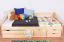 Single bed / functional bed solid pine solid wood natural 94, incl. slatted frame - dimensions 90 x 200 cm