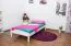 Single bed / guest bed solid pine wood white A14, incl. slatted frame - dimensions 90 x 200 cm