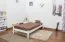 Single bed / guest bed solid pine wood white A14, incl. slatted frame - dimensions 90 x 200 cm
