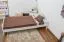 Single bed / guest bed solid pine wood white lacquered A11, incl. slatted frame - dimensions 90 x 200 cm