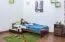 Futon bed / solid wood bed solid pine walnut A9, incl. slatted frame - dimensions 90 x 200 cm